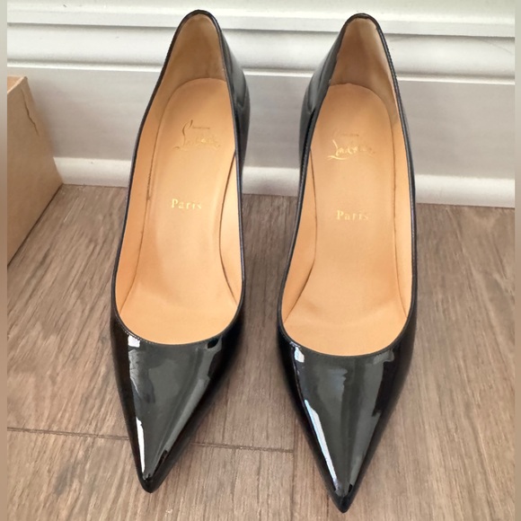 Christian Louboutin Black Patent Kate 85 Heels - Picture 1 of 9